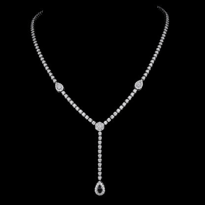 Adjustable Y-shape Diamond Necklace in 18K White Gold