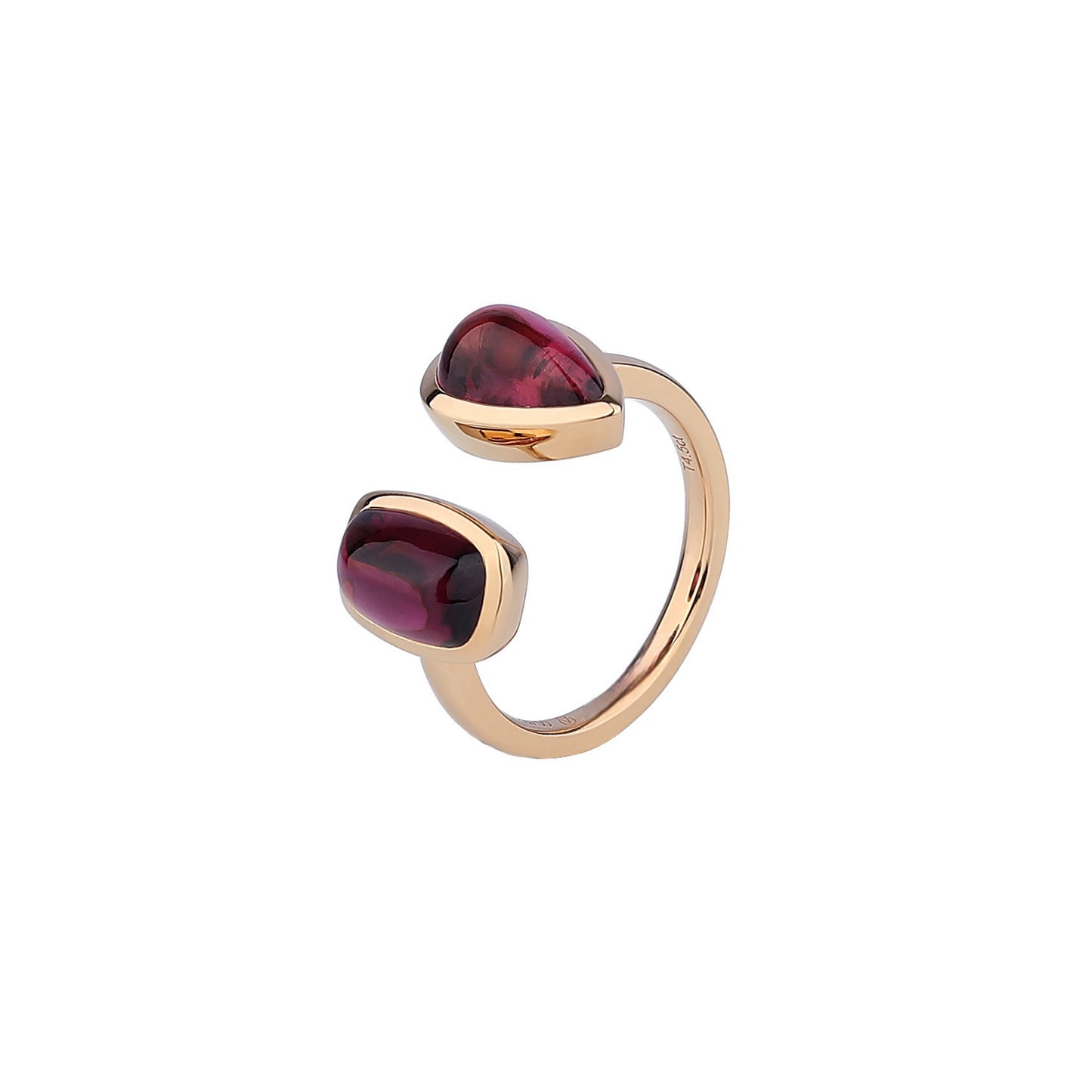 Natural Double-stone Tourmaline Ring in 18K Yellow Gold