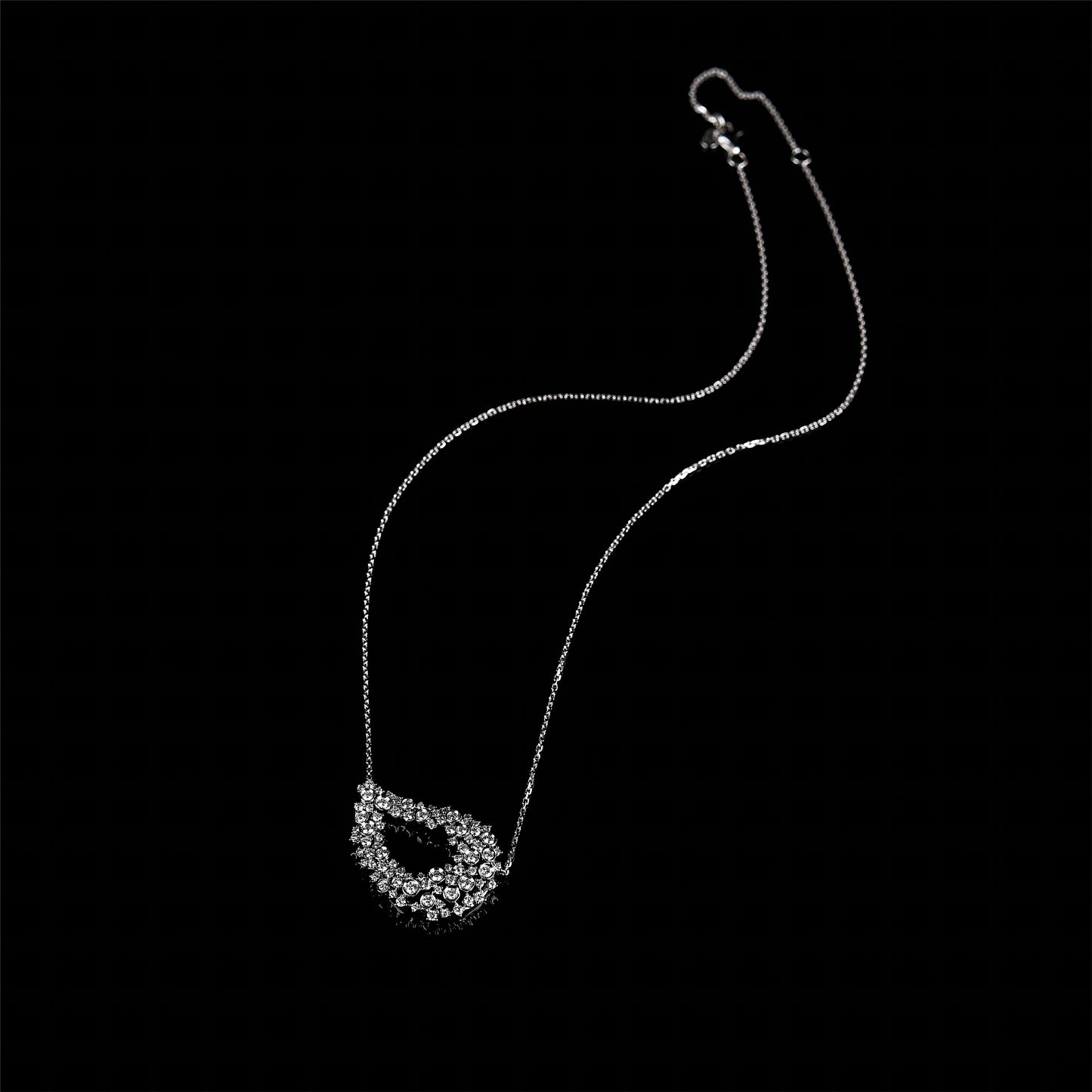 Starry Night Diamond Necklace in 18K White Gold