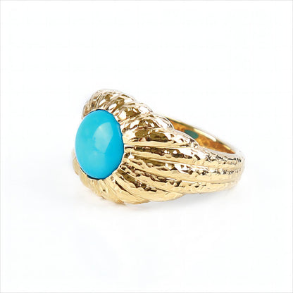 Natural Sleeping Beauty Turquoise Ring in 18K Yellow Gold