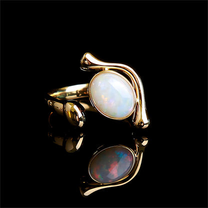 Natural Opal Ring in 18K Yellow Gold