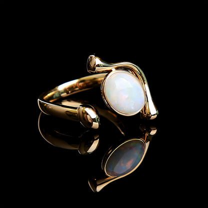 Natural Opal Ring in 18K Yellow Gold